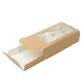 Ďalší obrázok produktu Papierová krabička EKO na makrónky 180x110x55 mm hnedá s okienkom [50 ks]