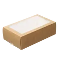 Ďalší obrázok produktu Papierová krabička EKO na makrónky 180x55x55 mm hnedá s okienkom [50 ks]