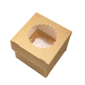 Ďalší obrázok produktu Papierová krabička EKO na muffiny 100x100x100 mm hnedá s okienkom [25 ks]