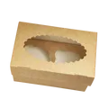 Ďalší obrázok produktu Papierová krabička EKO na muffiny 100x160x100 mm hnedá s okienkom [25 ks]