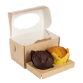 Ďalší obrázok produktu Papierová krabička EKO na muffiny 100x160x100 mm hnedá s okienkom [25 ks]