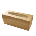 Ďalší obrázok produktu Papierová krabička EKO na muffiny 250x100x100 mm hnedá s okienkom [25 ks]