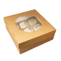 Ďalší obrázok produktu Papierová krabička EKO na muffiny 250x250x100 mm hnedá s okienkom [25 ks]