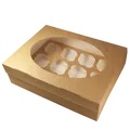 Ďalší obrázok produktu Papierová krabička EKO na muffiny 330x250x100 mm hnedá s okienkom [25 ks]