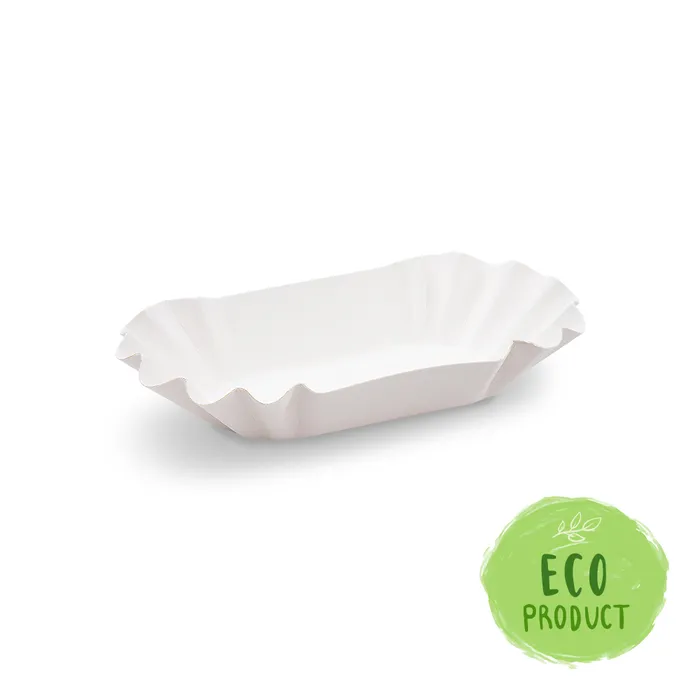 Hlavný obrázok produktu Papírová miska nepromastitelná oválná bílá 16 x 9 x 3 cm [250 ks]