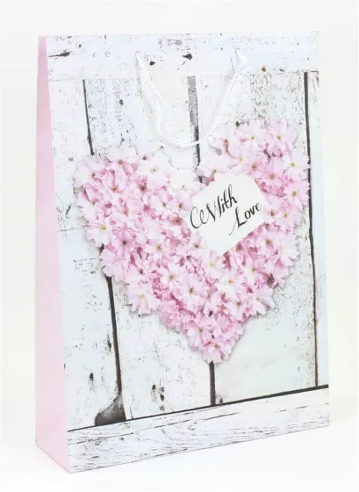 Hlavný obrázok produktu Papírová taška 33x10x46cm růžové srdce
