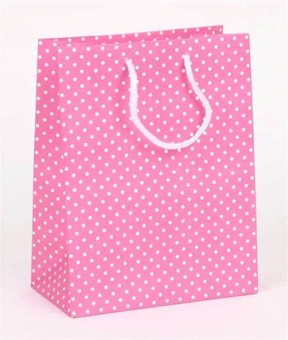 Hlavný obrázok produktu Papírová taška dárková 18x10x23 cm růžová s puntíky