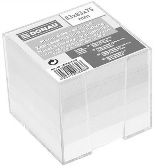 Hlavný obrázok produktu Papírové bločky v kostce 83x83x75 mm, nelepené se stojánkem, DONAU, barevné