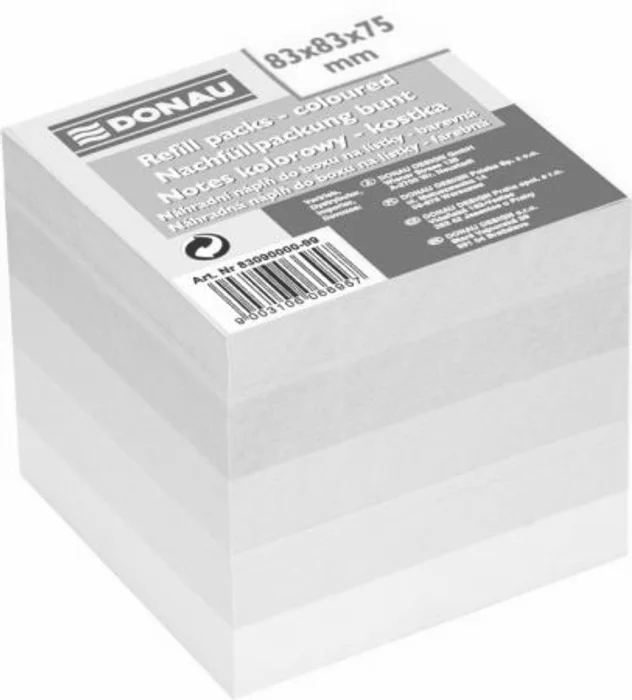 Hlavný obrázok produktu Papírové bločky v kostce, 83x83x75 mm nelepený, DONAU, barevné