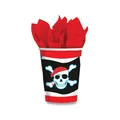 Papírové kelímky Pirate Party objem 0,25 l, 8 ks