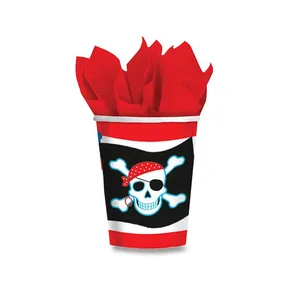 Papierové poháre Pirate Party, objem 0,25 l, 8 ks