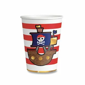 Papierové poháre Pirates Map objem 0,25 l [8 ks]