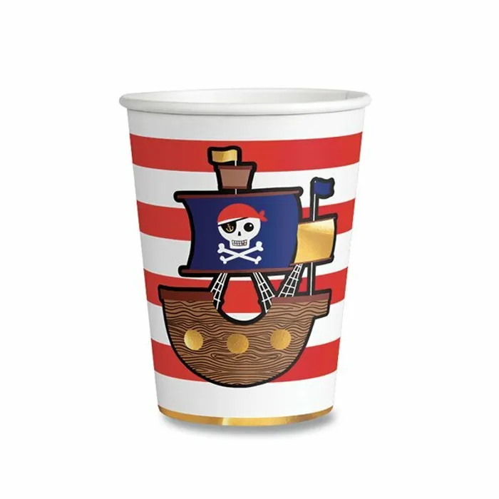 Hlavný obrázok produktu Papírové kelímky Pirates Map objem 0,25 l, [8 ks]