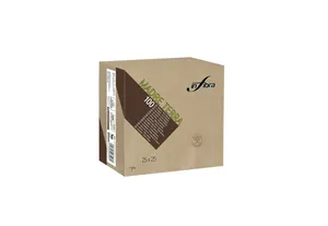 Koktailové servítky Infibra Madre Terra 2-vrstvové 25 × 25 cm béžové z recyklovaného vlákna [100 ks]