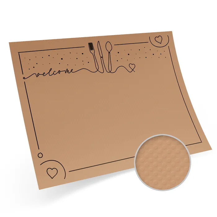 Hlavný obrázok produktu Papírové prostírání "welcome" kraft 40 x 30 cm [200 ks]