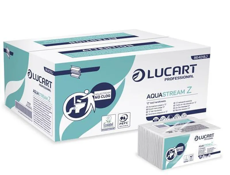 Hlavný obrázok produktu Papírové ručníky "Aquastream", bílá, 2-vrstvé, skládané Z, LUCART