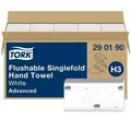 Ďalší obrázok produktu Papierové uteráky splachovateľné TORK 290190 ADVANCED Flushable biela H3 [3750 ks]
