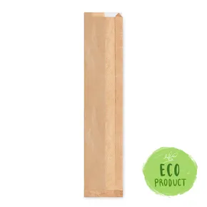 Papierové vrecko s okienkom 8cm 12+5 x 59 cm `Baguette` [1000 ks]