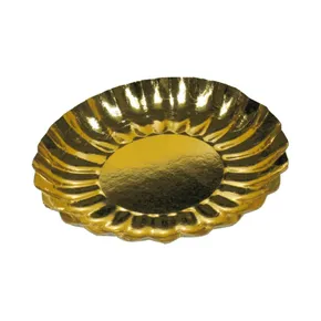 Papierové taniere okrúhle priemer 21 cm zlaté [25 ks]