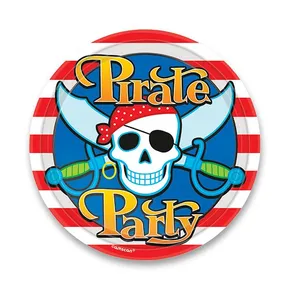 Papierové taniere Pirate Party, priemer 23 cm, 8 ks