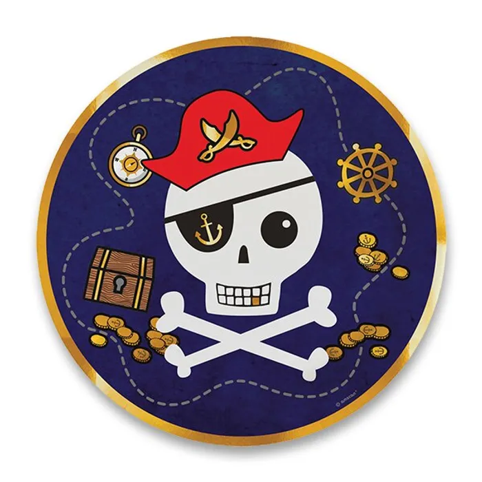 Hlavný obrázok produktu Papírové talířky Pirates Map průměr 22,8 cm, [8 ks]