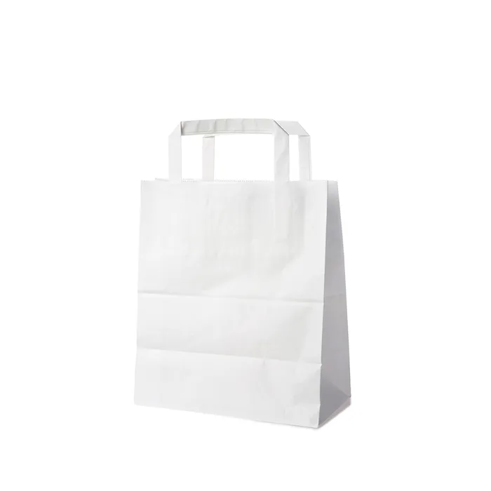Hlavný obrázok produktu Papírové tašky 18+8 x 22 cm bílá [250 ks]