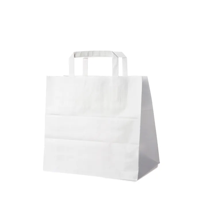 Hlavný obrázok produktu Papírové tašky 26+17 x 25 cm bílé [50 ks]