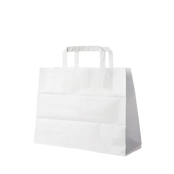 Hlavný obrázok produktu Papírové tašky 32+16 x 27 cm bílé [50 ks]