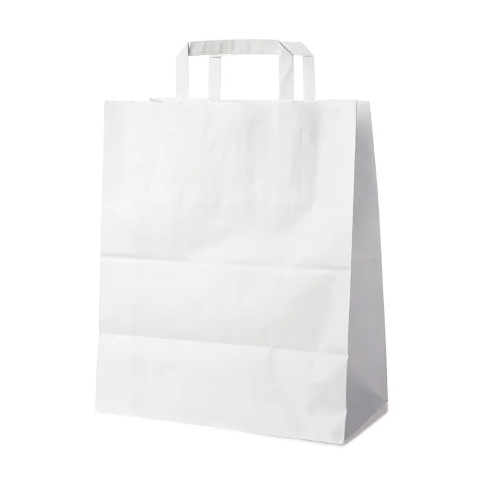 Hlavný obrázok produktu Papírové tašky 32+16 x 39 cm bílé [50 ks]