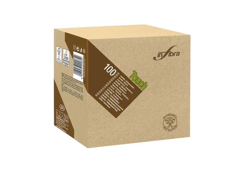 Hlavný obrázok produktu Papírové ubrousky BIO-EKO INFIBRA 2-vrst. 33x33 cm béžové [100 ks]