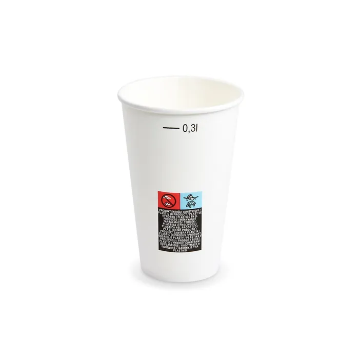 Hlavný obrázok produktu Papírový kelímek (FSC Mix) s cejchem bílý průměr 80mm 0,3L [50 ks]