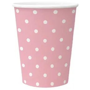 Papierový pohár PAW Eco 250 ml Dots light pink [8 ks]