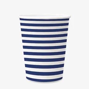 Papierový pohár PAW Eco 250 ml Stripes dark blue [8 ks]