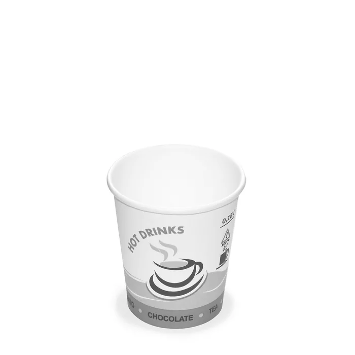 Hlavný obrázok produktu Papírový kelímek s potiskem "HOT DRINKS" 0,15 l (průměr 73 mm) [100 ks]