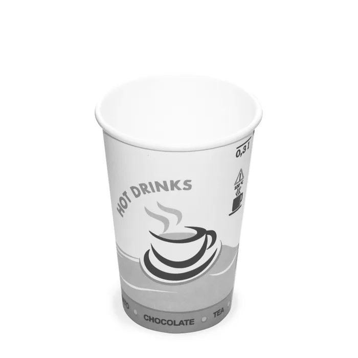 Hlavný obrázok produktu Papírový kelímek s potiskem "HOT DRINKS" 0,3 l (průměr 80 mm) [50 ks]