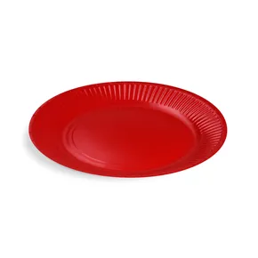 Papierový tanier (FSC Mix) červený priemer 23cm [10 ks]