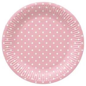 Papierový tanier (FSC Mix) Dots Light Pink O23cm [8 ks]