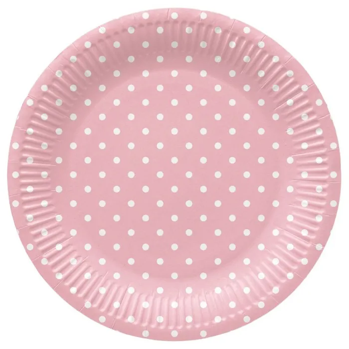 Hlavný obrázok produktu Papírový talíř (FSC Mix) Dots Light Pink O23cm [8 ks]