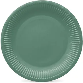 Papierový tanier (FSC Mix) Monocolor dark green O23cm [8 ks]