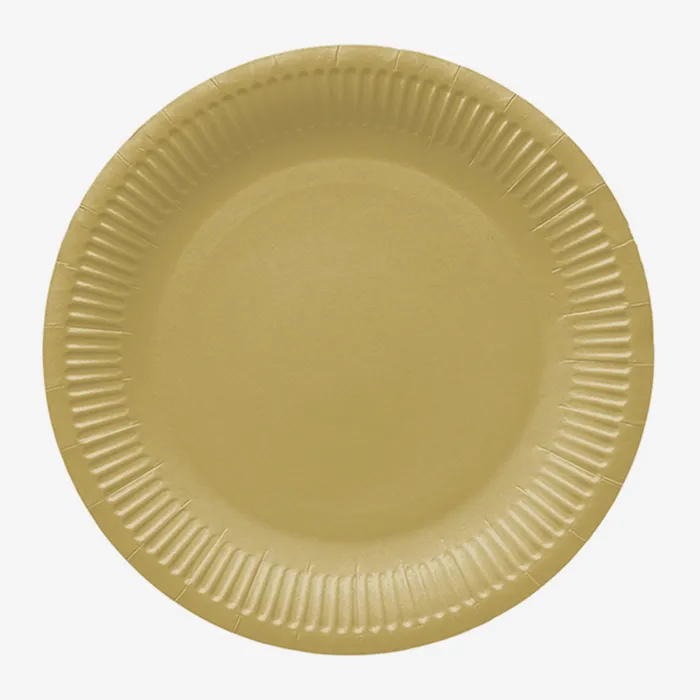 Hlavný obrázok produktu Papírový talíř (FSC Mix) Monocolor gold O23cm [8 ks]