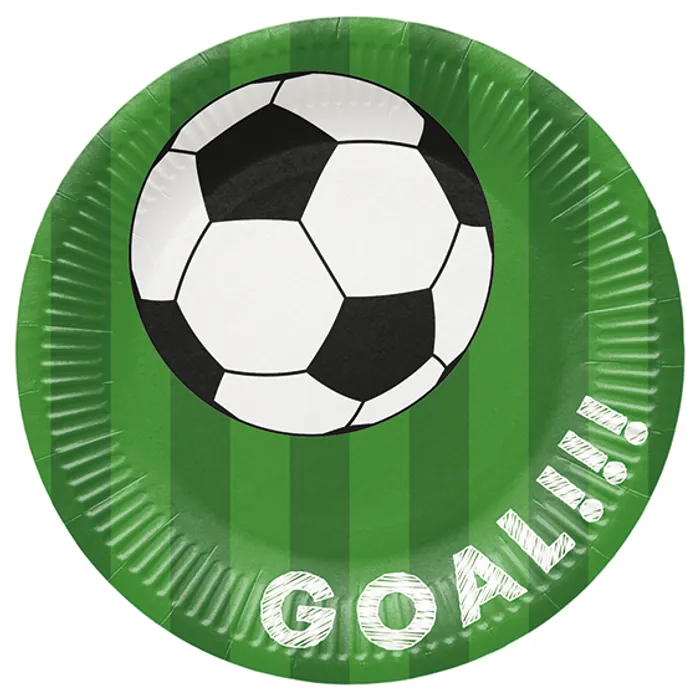 Hlavný obrázok produktu Papírový talíř (FSC Mix) Soccer ball green O23cm [8 ks]