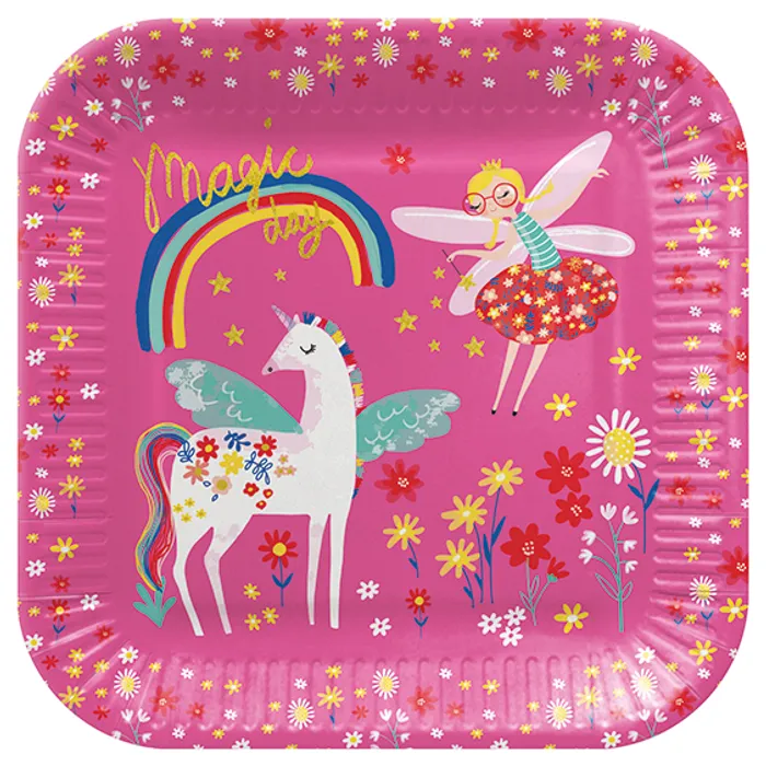 Hlavný obrázok produktu Papírový talíř PAW Eco čtverec 23 cm Fairy Unicorn [8 ks]