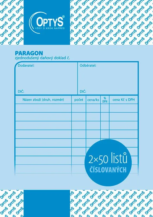 Hlavný obrázok produktu Paragon A6, číslovaný, 2 x 50 listů 1041