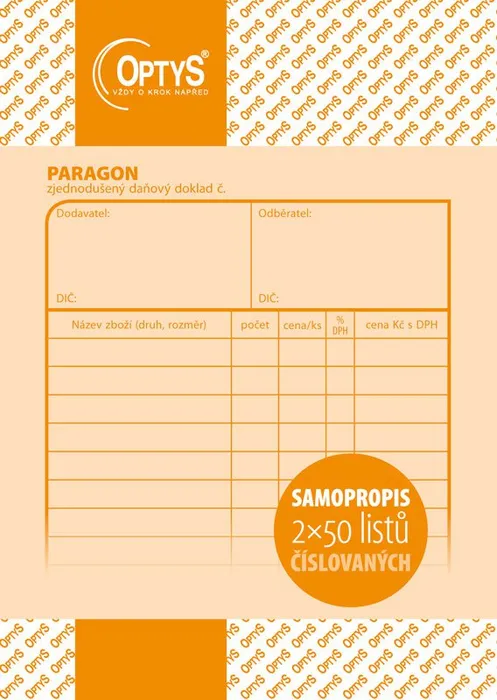 Hlavný obrázok produktu Paragon A6, samopropisovací, číslovaný, 2 x 50 listů 1086