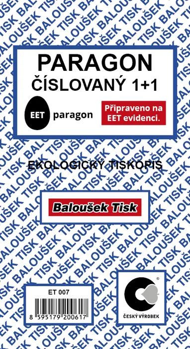 Hlavný obrázok produktu Paragon číslovaný EET ET007
