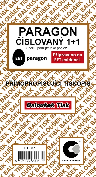 Hlavný obrázok produktu Paragon číslovaný EET PT007