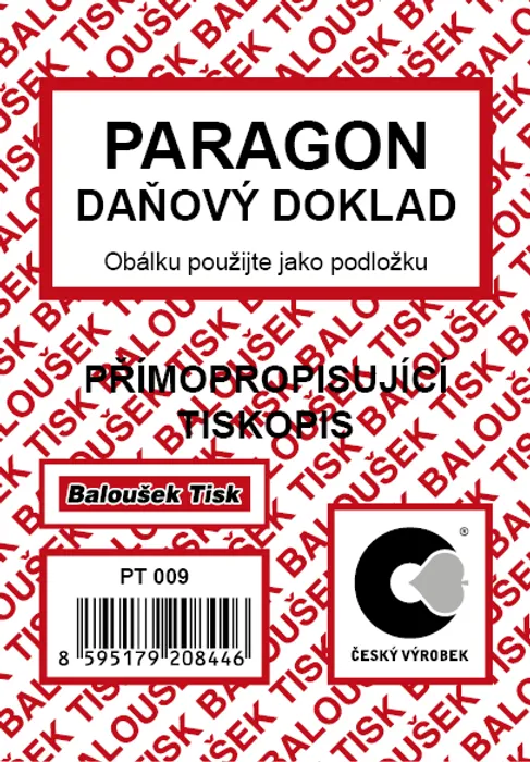 Hlavný obrázok produktu Paragon daňový doklad A7 EET PT009