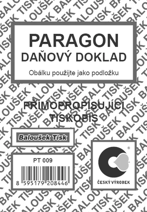 Hlavný obrázok produktu Paragon daňový doklad A7 EET PT009