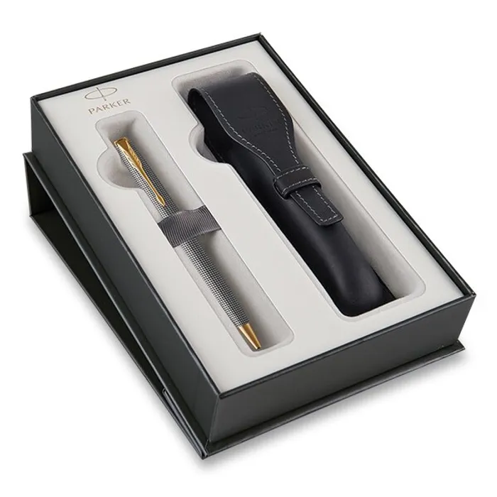 Hlavný obrázok produktu Parker Sonnet Deluxe Silver Chiselled GT kuličková tužka, dárková sada s pouzdrem
