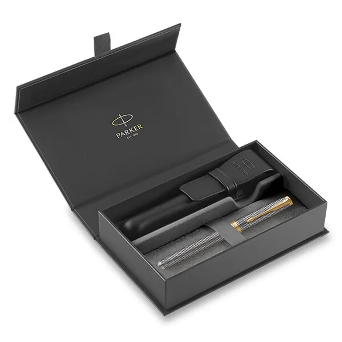 Hlavný obrázok produktu Parker Sonnet Deluxe Silver Chiselled GT plnicí pero, hrot F, dárková kazeta s koženým pou